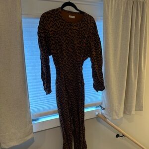 Brown Patterned Women's Dress